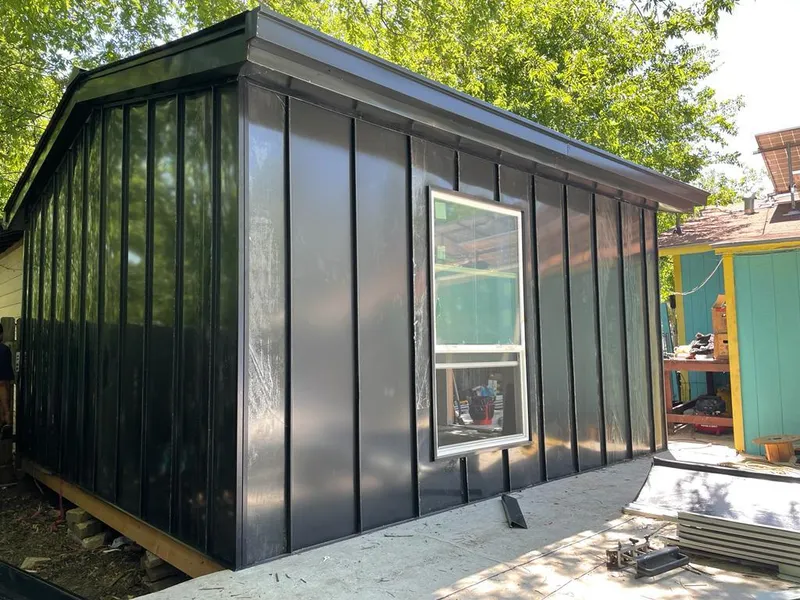 Black standing seam metal wall panels for Metal Roof Installation in Clearlake